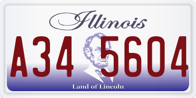 IL license plate A345604
