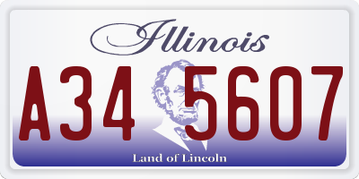 IL license plate A345607