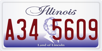 IL license plate A345609