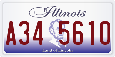 IL license plate A345610