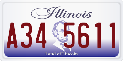 IL license plate A345611
