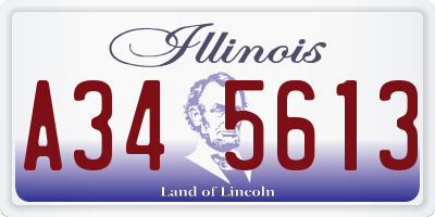 IL license plate A345613