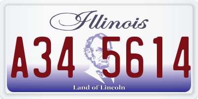 IL license plate A345614