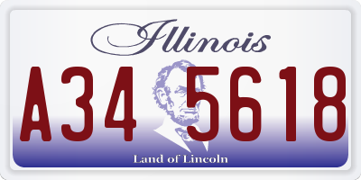 IL license plate A345618