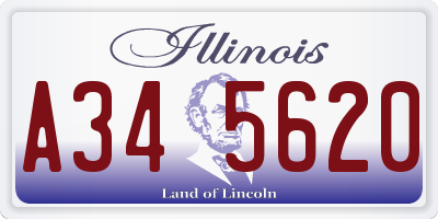 IL license plate A345620