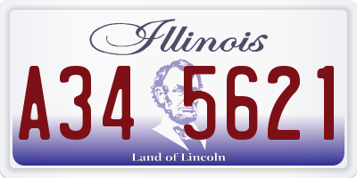 IL license plate A345621