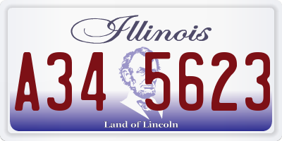 IL license plate A345623