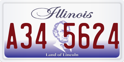 IL license plate A345624