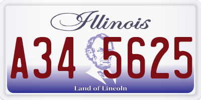IL license plate A345625