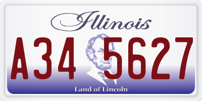 IL license plate A345627