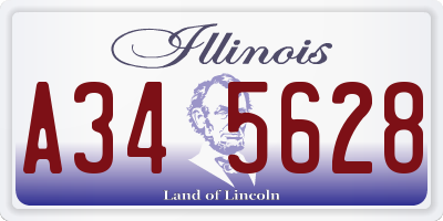 IL license plate A345628