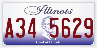 IL license plate A345629