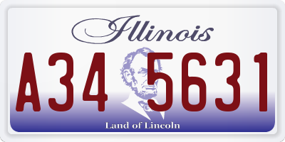 IL license plate A345631