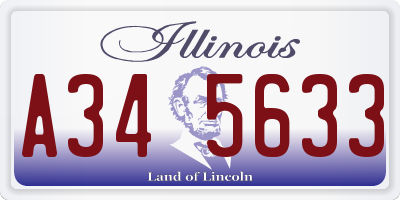 IL license plate A345633