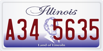 IL license plate A345635