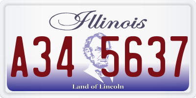 IL license plate A345637