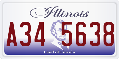 IL license plate A345638