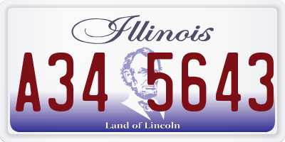 IL license plate A345643
