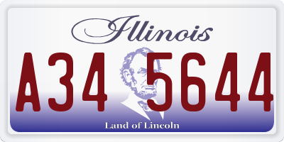 IL license plate A345644