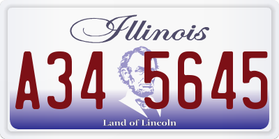 IL license plate A345645