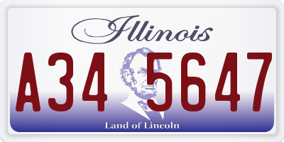 IL license plate A345647
