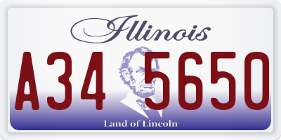 IL license plate A345650