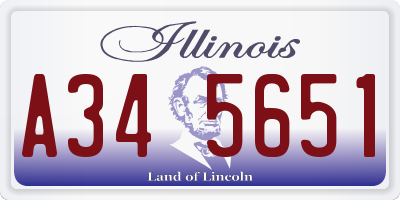 IL license plate A345651