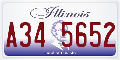 IL license plate A345652