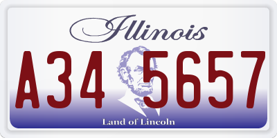 IL license plate A345657