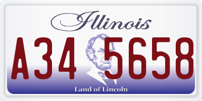 IL license plate A345658