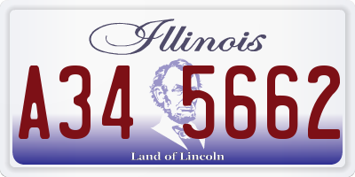 IL license plate A345662