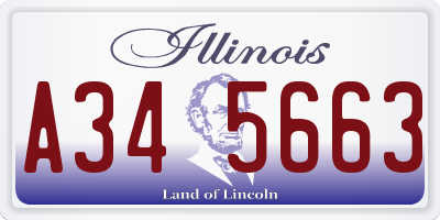 IL license plate A345663