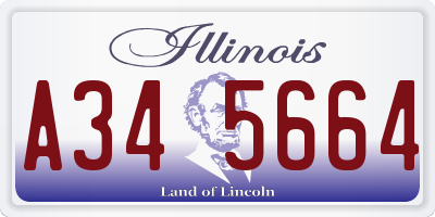 IL license plate A345664