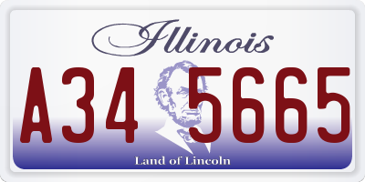 IL license plate A345665
