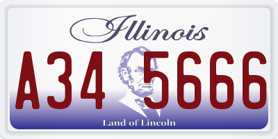 IL license plate A345666