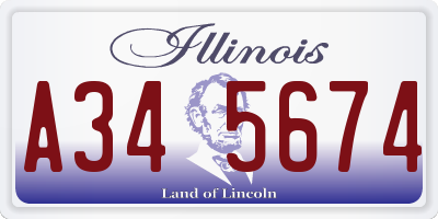 IL license plate A345674