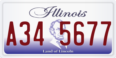 IL license plate A345677