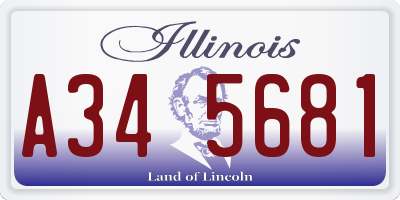 IL license plate A345681
