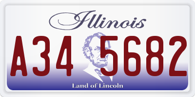 IL license plate A345682