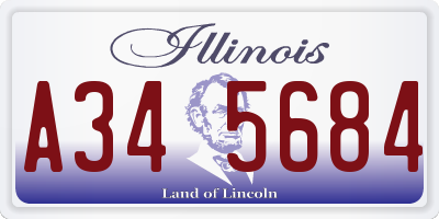 IL license plate A345684