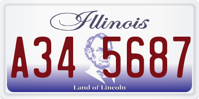 IL license plate A345687