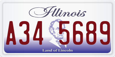 IL license plate A345689