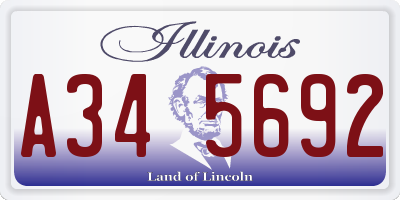 IL license plate A345692