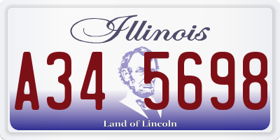 IL license plate A345698