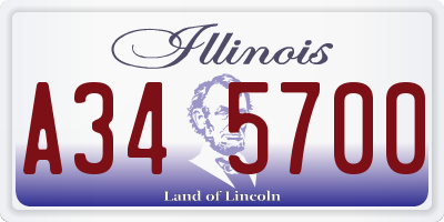IL license plate A345700