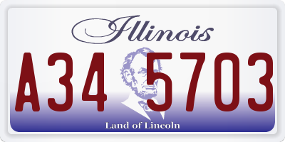 IL license plate A345703