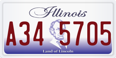 IL license plate A345705