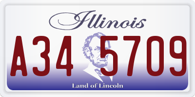 IL license plate A345709