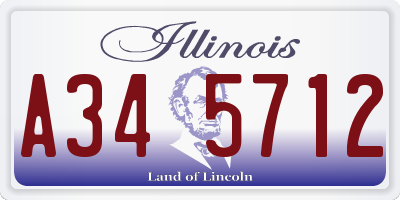 IL license plate A345712