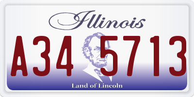 IL license plate A345713